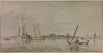 PLOOS van AMSTEL, CORNELIS. Nine color-printed etchings after 17th century Dutch master drawings,
